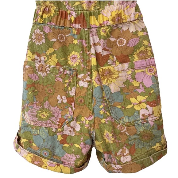 Show Me Your MuMu XS Denim Floral Boho Cannon Romper Groovy Blooms Extra Small - Picture 4 of 13